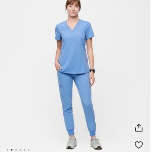 Figs Ceil Blue Scrub Set